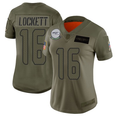 Nike Seattle Seahawks #16 Tyler Lockett Camo Women's Stitched NFL Limited 2019 Salute to Service Jersey